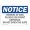 Signmission OSHA Notice Sign, 10" H, Rigid Plastic, Beware Of Dog Please Use Front Entrance Sign, Landscape OS-NS-P-1014-L-10347 - alternate 1